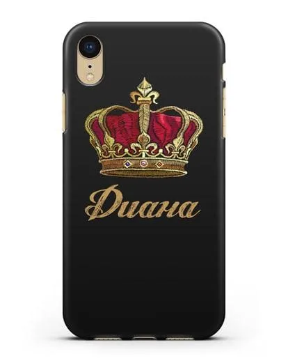 Чехол Красная корона с именем, фамилией силиконовый для iPhone XR