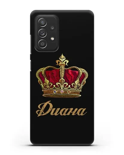 Чехол Красная корона с именем, фамилией силиконовый для Samsung Galaxy A53