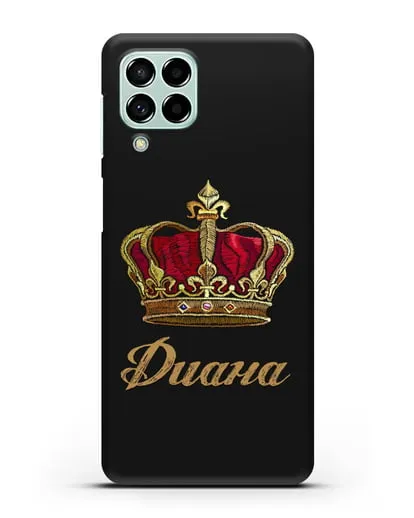 Чехол Красная корона с именем, фамилией силиконовый для Samsung Galaxy M53 [SM-M536]