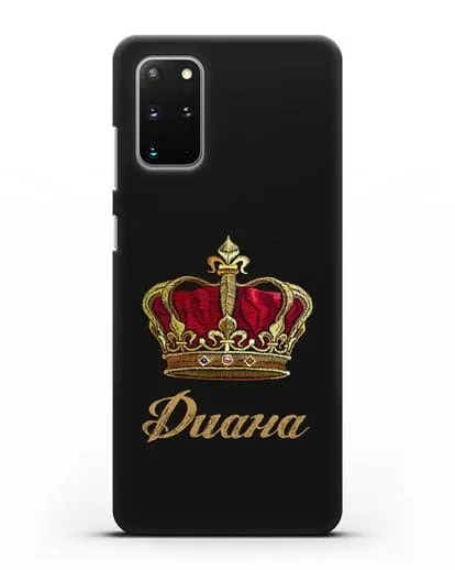 Чехол Красная корона с именем, фамилией силиконовый для Samsung Galaxy S20 Plus [SM-G985F]