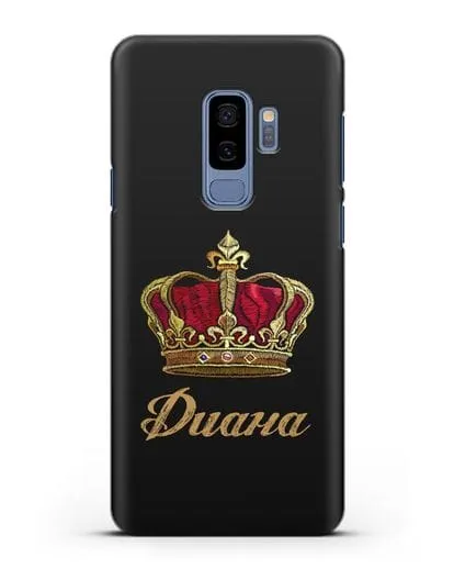 Чехол Красная корона с именем, фамилией силиконовый для Samsung Galaxy S9 Plus [SM-G965F]