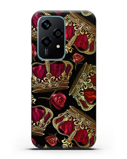 Чехол Золотые короны и красные розы силиконовый для Honor 200 Lite