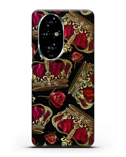 Чехол Золотые короны и красные розы силиконовый для Honor 200 Pro