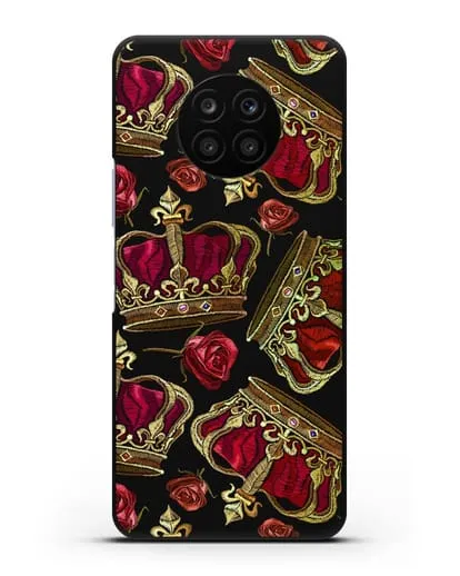 Чехол Золотые короны и красные розы силиконовый для Honor 50 lite