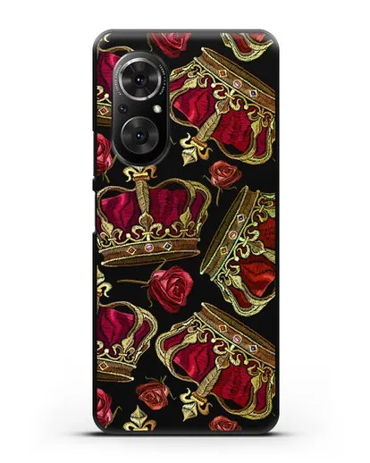Чехол Золотые короны и красные розы силиконовый для Honor 50 SE