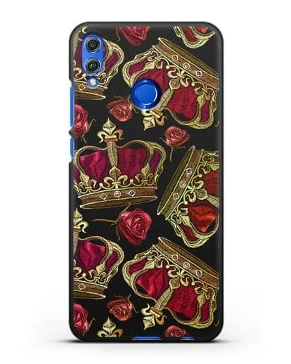 Чехол Золотые короны и красные розы силиконовый для Honor 8X