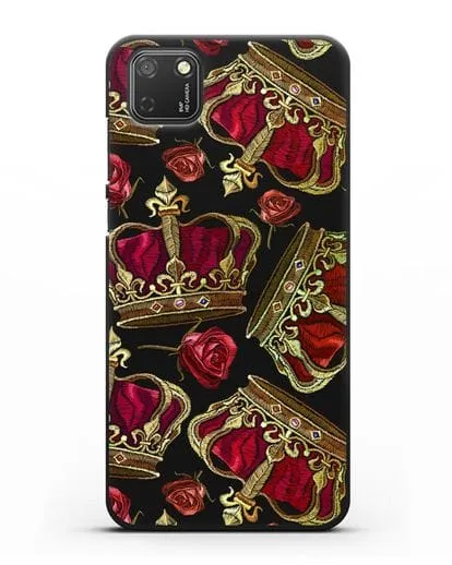Чехол Золотые короны и красные розы силиконовый для Honor 9S