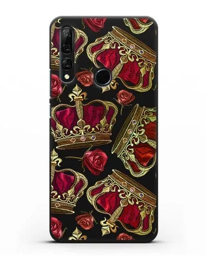 Чехол Золотые короны и красные розы силиконовый для Honor 9X