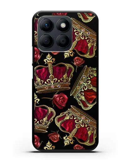 Чехол Золотые короны и красные розы силиконовый для Honor X8b