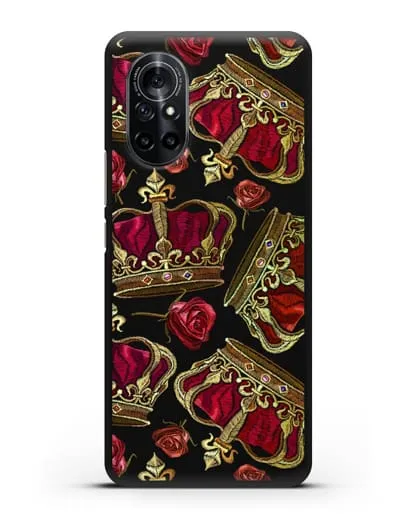 Чехол Золотые короны и красные розы силиконовый для Huawei Nova 8
