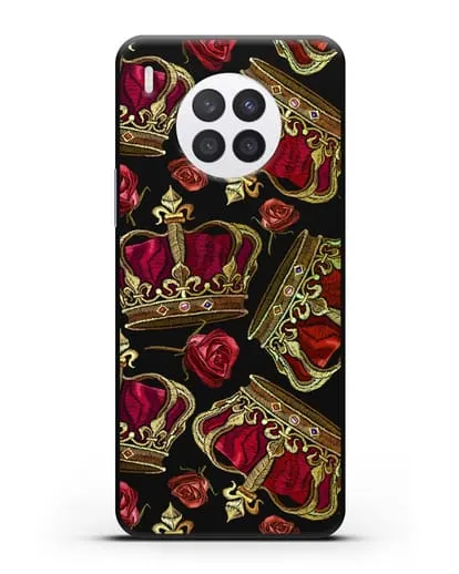 Чехол Золотые короны и красные розы силиконовый для Huawei Nova 8i
