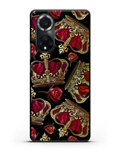 Чехол Золотые короны и красные розы силиконовый для Huawei Nova 9