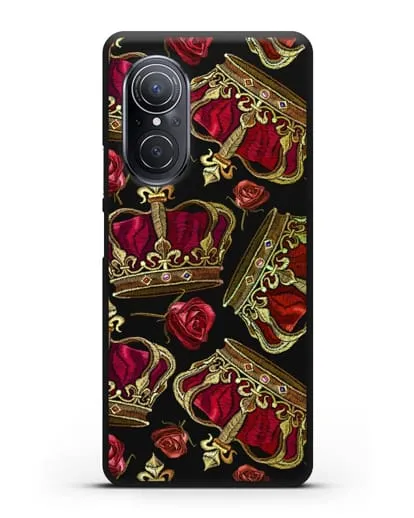 Чехол Золотые короны и красные розы силиконовый для Huawei Nova 9 SE