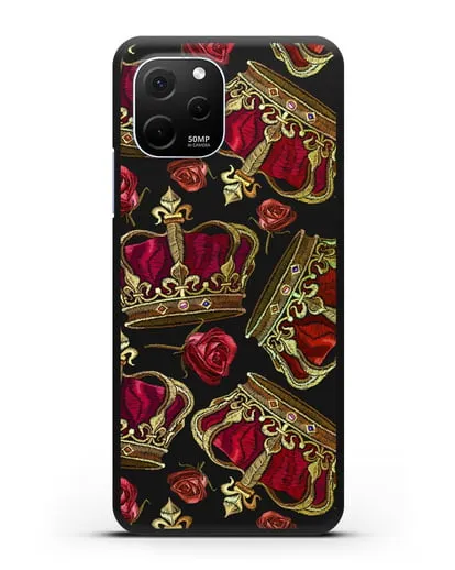 Чехол Золотые короны и красные розы силиконовый для Huawei Nova Y61