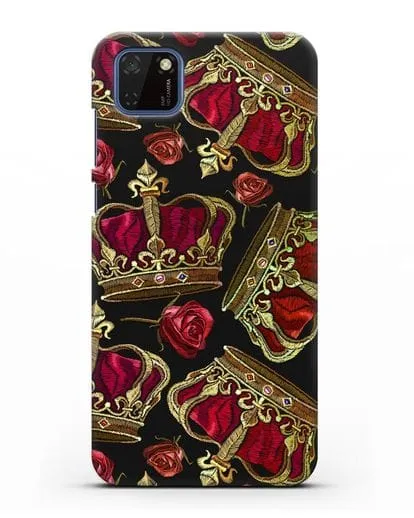 Чехол Золотые короны и красные розы силиконовый для Huawei Y5P