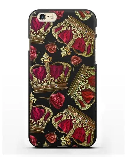 Чехол Золотые короны и красные розы силиконовый для iPhone 6s