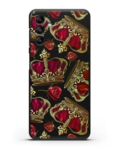 Чехол Золотые короны и красные розы силиконовый для Samsung Galaxy A04s [SM-A047]