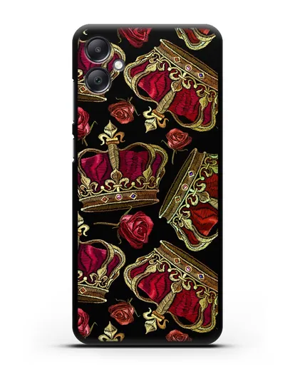 Чехол Золотые короны и красные розы силиконовый для Samsung Galaxy A05 [SM-A055]
