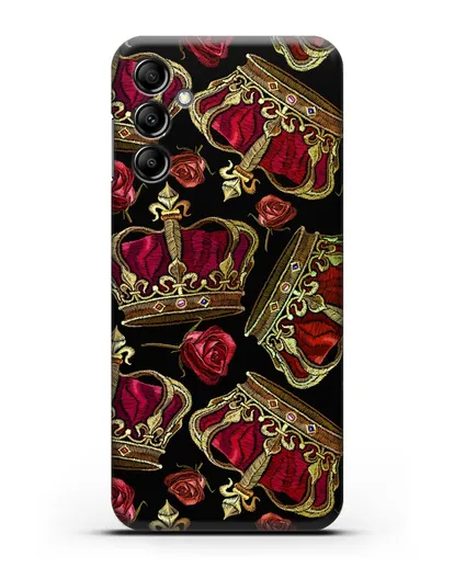 Чехол Золотые короны и красные розы силиконовый для Samsung Galaxy A14 [SM-A145]