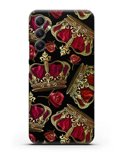 Чехол Золотые короны и красные розы силиконовый для Samsung Galaxy A34 [SM-A346]
