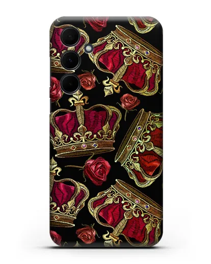 Чехол Золотые короны и красные розы силиконовый для Samsung Galaxy A35 [SM-A356]