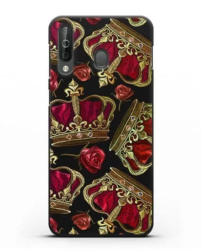Чехол Золотые короны и красные розы силиконовый для Samsung Galaxy A40s [SM-A507FN]