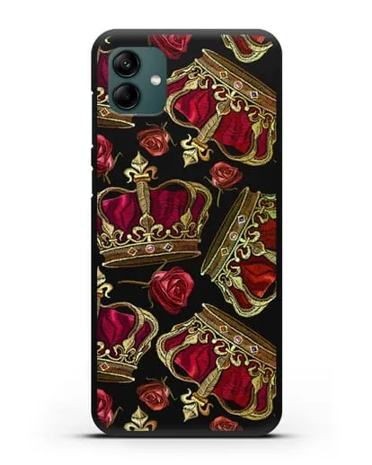 Чехол Золотые короны и красные розы силиконовый для Samsung Galaxy A04 [SM-A045F]