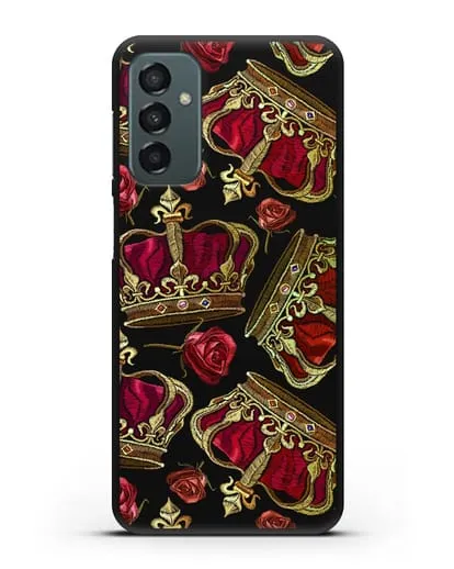 Чехол Золотые короны и красные розы силиконовый для Samsung Galaxy M23 [SM-M236]