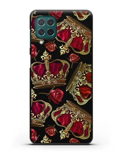 Чехол Золотые короны и красные розы силиконовый для Samsung Galaxy M62 [SM-M625F]