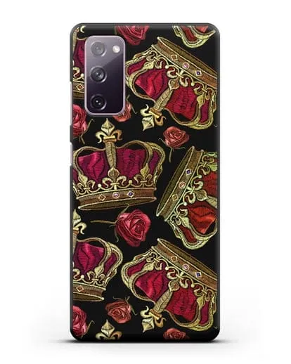 Чехол Золотые короны и красные розы силиконовый для Samsung Galaxy S20 FE [SM-G780F]