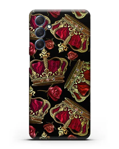 Чехол Золотые короны и красные розы силиконовый для Samsung Galaxy M54 [SM-M546]