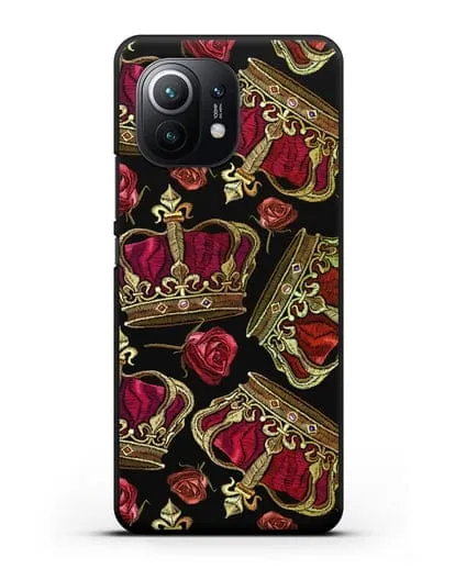 Чехол Золотые короны и красные розы силиконовый для Xiaomi Mi 11