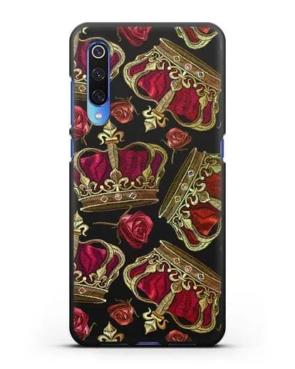 Чехол Золотые короны и красные розы силиконовый для Xiaomi Mi 9