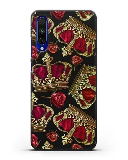 Чехол Золотые короны и красные розы силиконовый для Xiaomi Mi A3