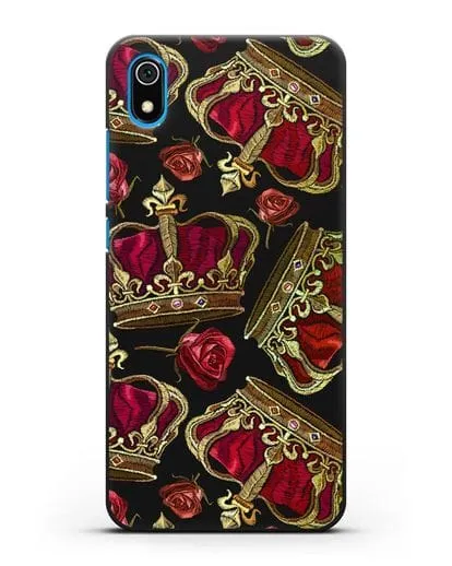 Чехол Золотые короны и красные розы силиконовый для Xiaomi Redmi 7A