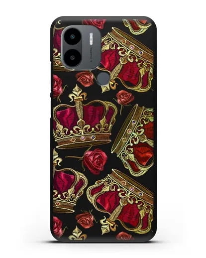 Чехол Золотые короны и красные розы силиконовый для Xiaomi Redmi A1
