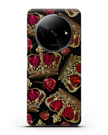 Чехол Золотые короны и красные розы силиконовый для Xiaomi Redmi A3