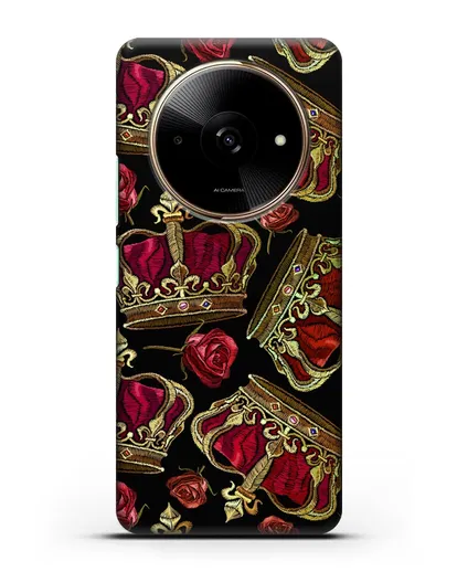 Чехол Золотые короны и красные розы силиконовый для Xiaomi Redmi A3x