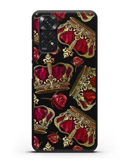 Чехол Золотые короны и красные розы силиконовый для Xiaomi Redmi Note 11