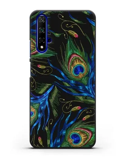 Чехол Перья павлина силиконовый для Honor 20