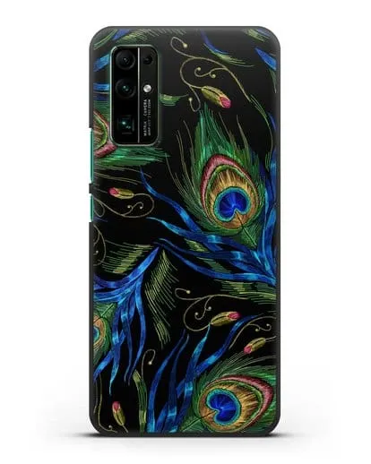 Чехол Перья павлина силиконовый для Honor 30