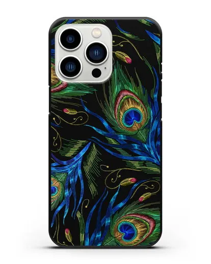 Чехол Перья павлина силиконовый для iPhone 13 Pro
