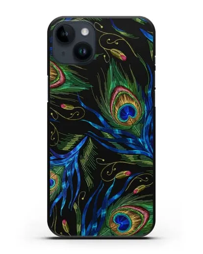 Чехол Перья павлина силиконовый для iPhone 14 Plus