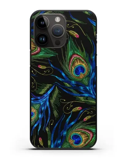 Чехол Перья павлина силиконовый для iPhone 14 Pro Max