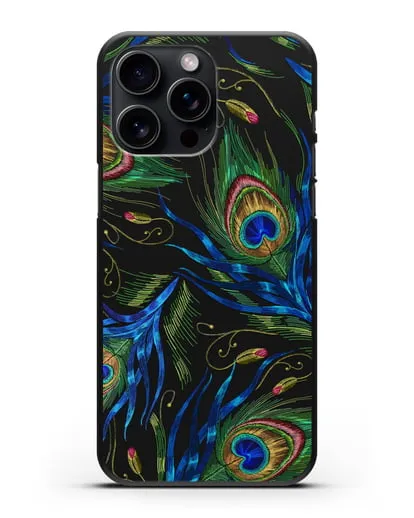 Чехол Перья павлина силиконовый для iPhone 15 Pro Max