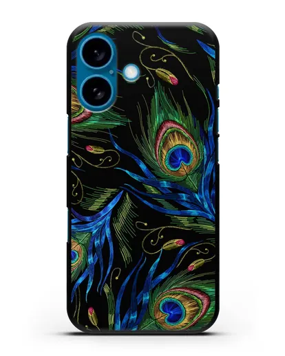 Чехол Перья павлина силиконовый для iPhone 16