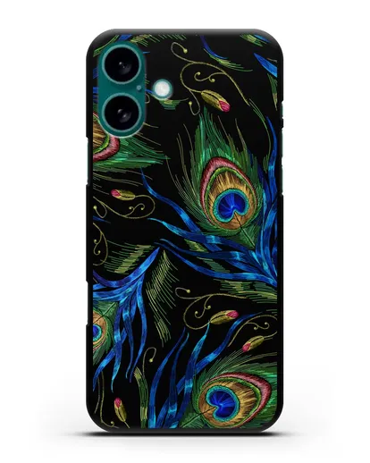 Чехол Перья павлина силиконовый для iPhone 16 Plus