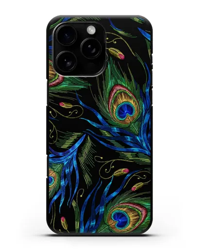 Чехол Перья павлина силиконовый для iPhone 16 Pro Max