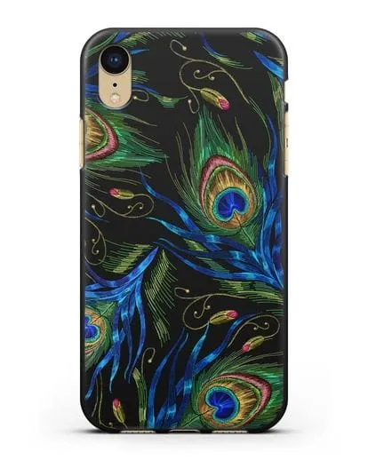 Чехол Перья павлина силиконовый для iPhone XR