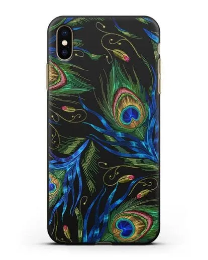 Чехол Перья павлина силиконовый для iPhone XS Max